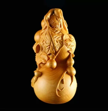 Thuja Wood Carving Hand Piece Multi-Seed Gourd Carved Craft Solid Wood Play Ornament Pendant Collectible Gift Gourd