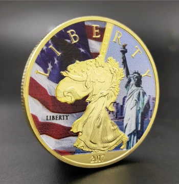 USA Statue of Liberty Commemorative Coin National Geographic Travel Coin Home Living Room Gold Coin Foreign Trade Collection Creative Coin