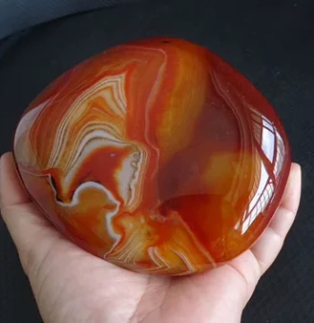 Qianrui Natural Banded Agate Raw Stone Handheld Piece, Home Small Ornament, Figurative Strange Rock Playwood Gift