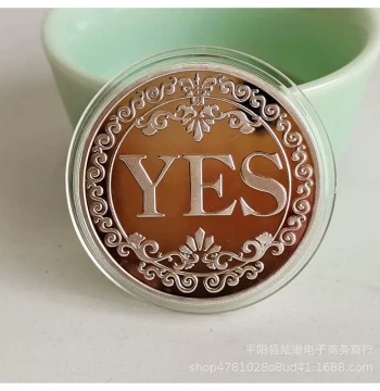 US Antique Bronze 3D Embossed YES Decision Coin, Commemorative Bi, Collectible Lucky Love NO Coin, Lucky Coin