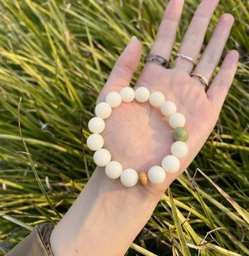 "Spring Branches" Original White Jade Bodhi Root Bracelet Prayer Beads Cultural Play Meditation Beads Thuja Bracelet Daxian's Beads