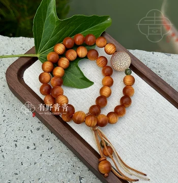 Youye Qingqing 'Late White Day' Original Design Aged Thuja Zen Chinese-Style Gourd Bracelet Cultural Play Item
