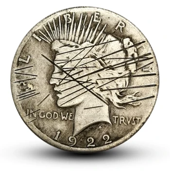The Dark Knight Harvey 1922 US Liberty Head Coin Toy with Scratched Portrait, Commemorative Edition Creative Gift