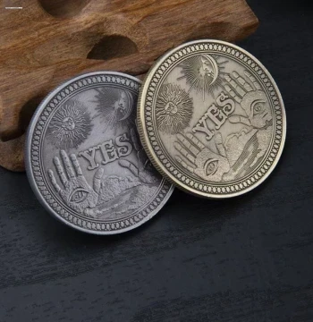 US Embossed YES Antique Bronze Commemorative Coin, Collectible Coin, Decision NO Coin, Skull Angel Lucky Gold Coin