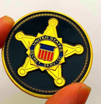 In Stock: US Five-Pointed Star Gold-Plated Commemorative Coin - Relief Craft Coin for Display and Collecting