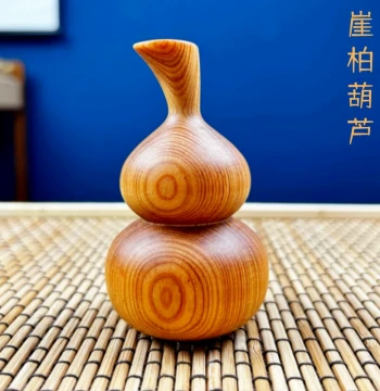 Taihang Thuja Artificial Aging Material Wood Carved Gourd Solid Wood Hand Piece Fu Lu Wenwan Ornament Craft Good Oil Content and Fragrance