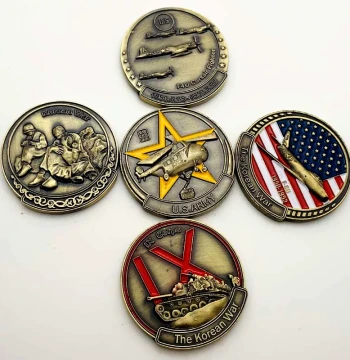 US Korea 38th Parallel Patinated Bronze Commemorative Medal, Creative Ornament, Fighter Jet, Unconventional Tank, Aircraft Coin