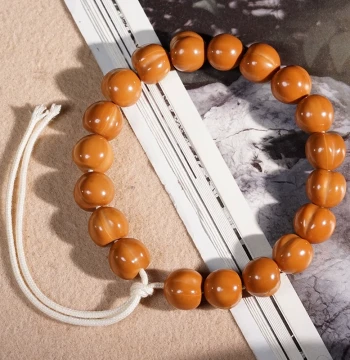 Original Skin Carved Peach Monkey Head Bracelet Men's Cultural Play Monkey Head Tycoon Walnut Single-Loop Prayer Beads Bodhi Buddhist Beads Bracelet Women's