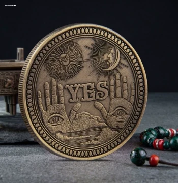 [YES/NO] American Antique Bronze 3D Relief Decision-Making Commemorative Coin – Finger-Spinning Luck Token