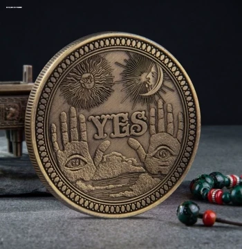 In Stock: US Antique Bronze 3D Relief YES/NO Decision Coin - Commemorative Lucky Love Token for Collectors