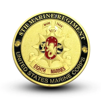 US Marine Corps Medal, Commemorative Badge, Honor Coin, Travel Souvenir, Foreign Military Fan Badge, Gold Coin Collectible