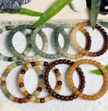 Yinian Chanyi Camellia X Wild Honey Small Straight-Cut Bodhi Root Bracelet Collection Men and Women Student Version Prayer Beads Collectible