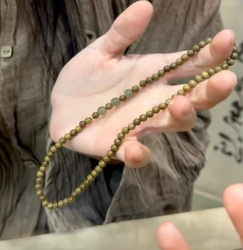 [Lingxiang] Natural Argentine Green Sandalwood Double Loop Bracelet Natural Hetian Jade Wood Collectible Prayer Beads Bracelet 6mm