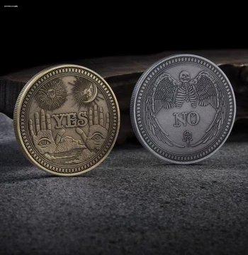 In Stock: US Antique Bronze 3D Relief YES/NO Decision Coin - Commemorative Collector's Item for Luck and Love