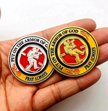 In Stock US Fire Armor Warrior Gold-Plated Commemorative Medal Handheld Craft Gold Coin Creative Commemorative Coin