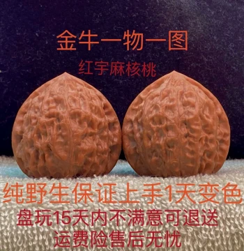 Collectible Hemp Walnuts, High-Point Lion's Head Variety, Wild Rare Golden Bull, One Item with Six Photos, Old Tree Red Skin Premium Quality for Men and Women