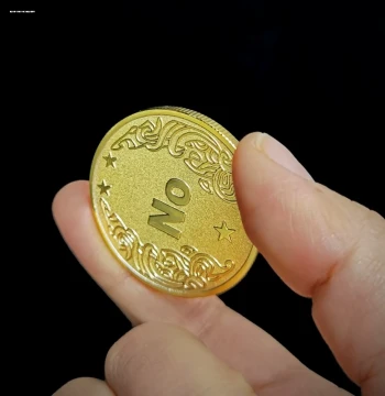 American Antique Bronze 3D Relief Double-Sided YES Decision Coin, Collectible Lucky Love Commemorative Coin