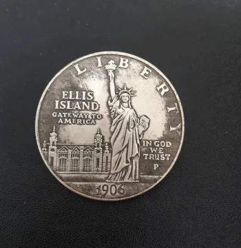 1906 US Lady Liberty Imitation Silver Coin Silver Dollar Eagle Ocean Commemorative Coin, Ancient Coin Foreign Coin Modern Copper Material