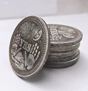 American Relief YES Antique Old Copper Silver Commemorative Coin Collectible Decision NO Coin Skull Angel Lucky Gold Coin