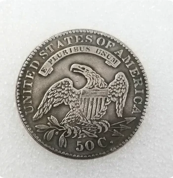 Pure Handcrafted Retro Patina Alloy Replica Prop, US 50-Cent Liberty Goddess Commemorative Coin, Craft Gift