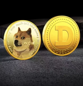 In Stock US Physical Dogecoin Painted Gold-Plated Commemorative Coin, Display Coin, Dogcoin Gold Commemorative Coin