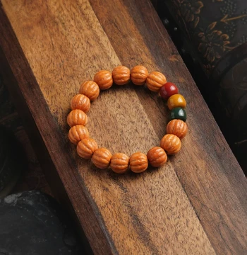 Beijing Eight-Ridge Walnut Monkey Head Bracelet, Unisex Collectible Accessory, Alashan Agate, Traffic Light Beads, Authentic Pieces for Meditation and Hand Rotation