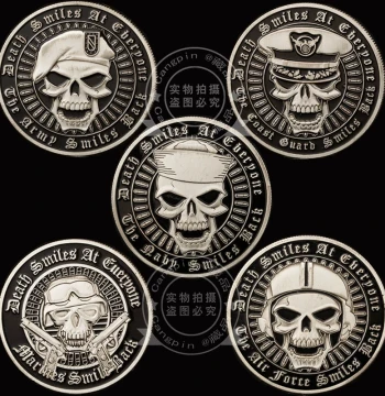 US Skull Guard Commemorative Medal, Sniper Creative Navy Coin, Embossed Pirate Magic Commemorative Token