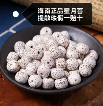 Hainan Star-Moon Bodhi Seed Loose Beads, First-Month White-Space Round Beads for DIY Collectible Buddha Bracelets and Flexible Finger-Rolling Chains