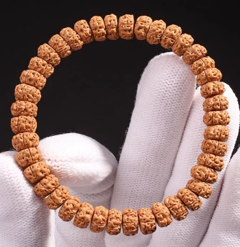 Tree King Explosive Flesh Small Vajra Bodhi Bracelet for Men, Raw Walnut Seed Prayer Beads Single Loop Chain Accessory