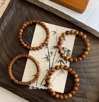 Premium Polished Kuke Bracelet Women Round Barrel Beads Bodhi Single Loop Bracelet Collectible Prayer Beads Buddhist Beads Men's Bracelet