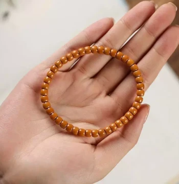 Wild Olive Pit Tip Bracelet Straight Cut Barrel Bead Walnut Original Seed Single Loop Bracelet Collectible Men Buddhist Beads Women Bracelet
