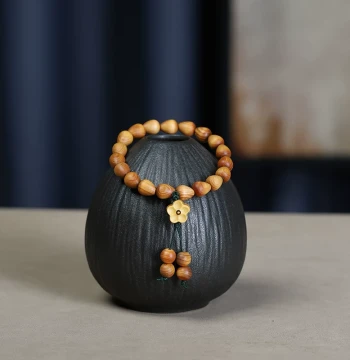 Thuja Teardrop Bead DIY Design Flower Pendant Bracelet Wenwan Hand Piece Ethnic Style Prayer Beads Rosary Jewelry