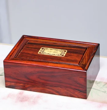 Jewelry Box for Nuclear Carvings and Jade, Solid Wood Storage with Gift Brocade