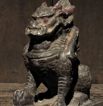 Imitation Stone Carved Seven-Color Green Qilin, Ancient Guan Statue, Retro Decorative Ornament, MLB Auspicious Beast Collectible Packaging