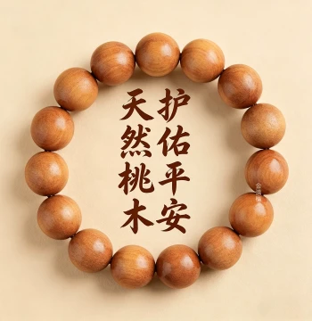 Sinking-Grade Natural Peach Wood Bracelet for Men and Women - 108 Bead Prayer Chain with Chinese Style Six-Way Wood and Rosewood
