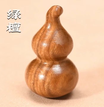 Argentine Green Sandalwood Gourd Handheld Piece, Fu Lu Small Ornament, Wooden Collectible Craft, Car Pendant, DIY Accessory