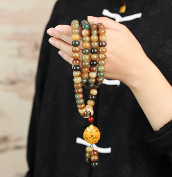 Bodhi Root Dunhuang Apsara 108-Bead 12mm Bracelet, Handheld Mala for Men and Women, Necklace, Multi-Wrap Wenwan Bracelet