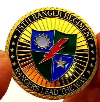 In Stock: US 75th Ranger Regiment Gold-Plated Commemorative Coin, Collectible Play Coin, Medal