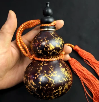 Natural Gourd Wine Gourd Water Flask Large Lacquer Raw Lacquer Beeswax Leak-Proof Distressed Hollow Gourd Portable