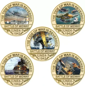 Cross-Border E-commerce US Military Collection Commemorative Coin, Foreign Trade Coin Badge, Battle of Midway Commemorative Medal