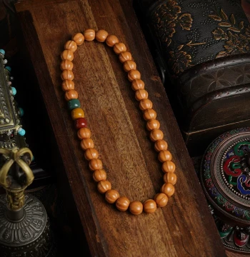 Monkey Head Bracelet for Men and Women, Old Style Shark Back Beads Walnut Alashan Agate Authentic Collectible Accessory