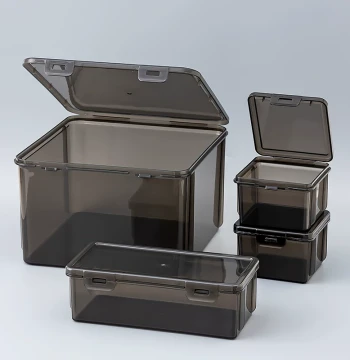 Rectangular Transparent Plastic Small Box for Jewelry Collectibles Bracelets Badges Seals with Lid Light-Proof Storage Box Container