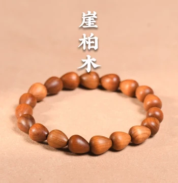 Thuja Water-Drop Style Sandalwood Buddhist Bead Bracelet for Women - Minimalist Single-Loop Wholesale Jewelry