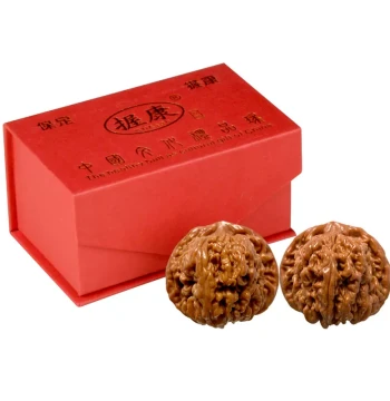 Fitness Hand-Rolled Walnuts, Machine-Brushed Patina, Four Towers Lion's Head with Red Storage Box