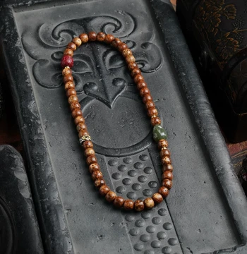 Chen Zi Star-Moon Bodhi Seed Bracelet Hand-Held Prayer Beads Collector Grade Authentic Wenwan Accessory with Cinnabar, Hetian Jade, and Pixiu