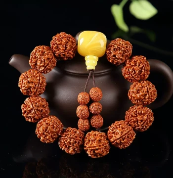 Large Vajra Bodhi Handheld Bracelet, Explosive Meat Pattern Raw Seed Men's Wenwan Walnut Buddhist Beads Bracelet