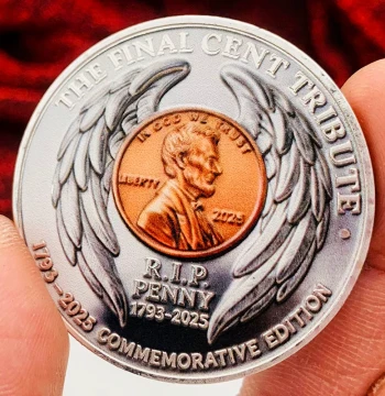 1793-2025 US 250th Anniversary Silver-Plated Color-Printed Decorative Ornament, Lincoln Coin Souvenir Gift, Commemorative Coin