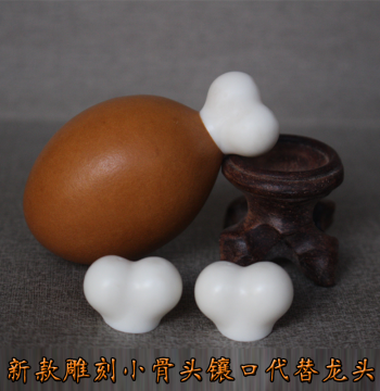 New Melamine Imitation Bone Gourd for Folk Art Hand Rolling - Replaceable Dragon Head Fitting with Up/Down Insertion