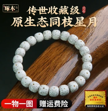 Genuine Hainan Star Moon Bodhi Bracelet, Authentic Original Ecology Bright Moon Sparse Stars Smooth White Large Blank High Density Single Loop Ornamental Play