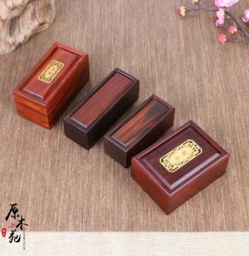 Solid Wood Seal Storage Box Rosewood Jewelry Case for Private Seals